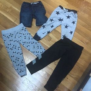 1 pair of shorts baby gap - 4 years and 3 sweats